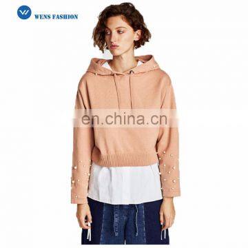 Ladies Suede Soft Hoodie Pullover Hoodie Without Pockets