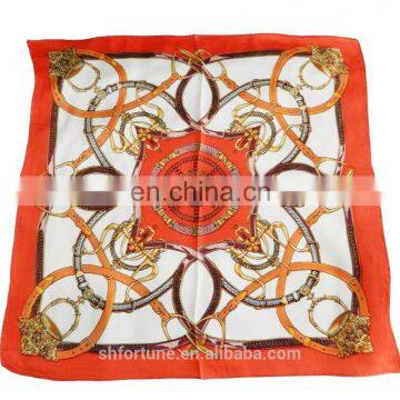 2017 Wholesale 55*55 Square Top Grade Print 100% Pure Silk Scarf