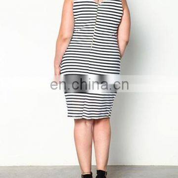 High Quality 3xl Plus Size Dress Fat Women Dress Bandage Striped Bodycon Dress photo-4
