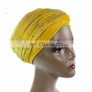 Sky Star Ironed Tthe Velvet Hood Muslim Long Tail Cap Wrap Head Scarf Hat