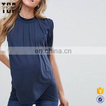 Maternity clothes manufacturers sleeveless wrap tops women breastfeeding top