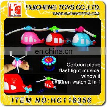 Cute Eco-friendly ABS Plastic Colorful Electric Cartoon Mindwill Toys Plastic Flashlight Musical Watch 2 in 1 EN71 ASTM photo-3