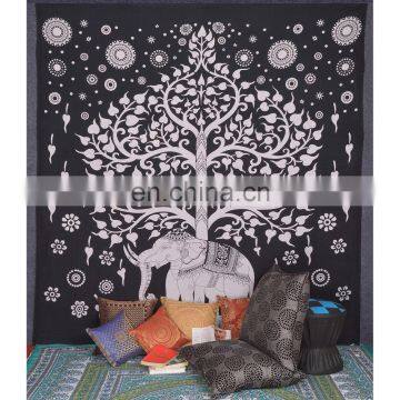 Elephant Decorative Bohemian Hippie 100% Cotton Twin Size Wall Hanging Indian Tapestry photo-3