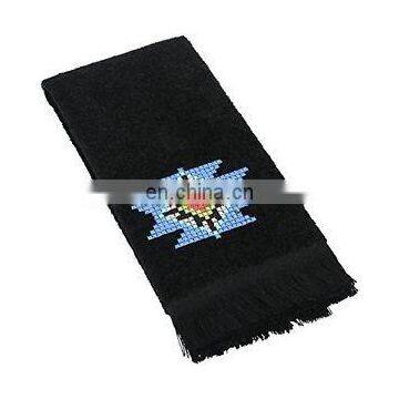 Soft Created Bedsheet Linens Indian Beads Fingertip Towel Black