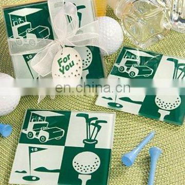 Golf Design Glass Coaster Favors