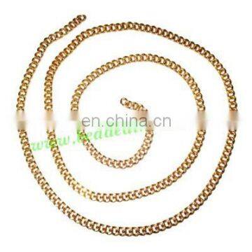 Gold Plated Metal Chain, Size: 1x3.5mm, Approx 39.2 Meters in a Kg.