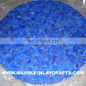 Round Lapiz Lazuli Semi Precious Table Top