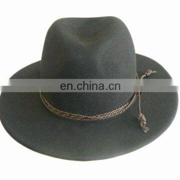 Fashion wool felt fedora hat with wide brim, Wool felt floppy hat, Wool hat gray color ribbon bow fashion cheap