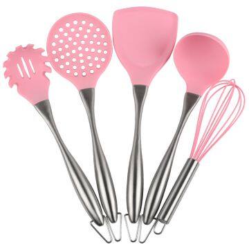 Free Sample Food Grade Nontoxic Silicone Kitchen Utensil Cooking Tool  Set of 5pieces