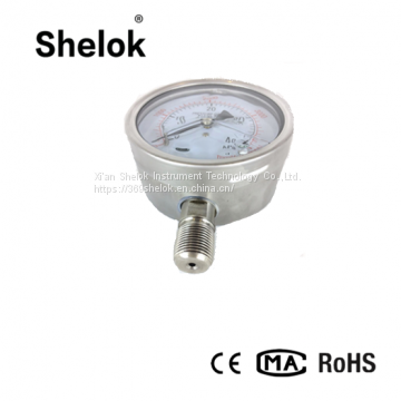 Stainless steel oil filled pressure gauge