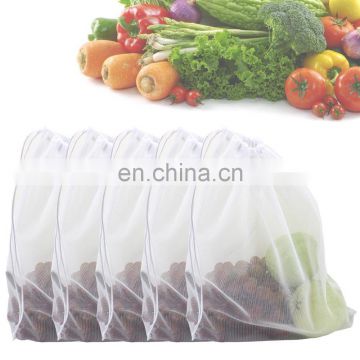 Strong washable fine mesh produce bags for shopping and storage