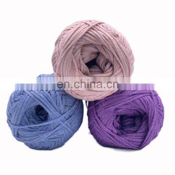 2.3NM 100g 60%Recycled Cotton 30%Viscose 10%Polyester Tape Yarn Knitting Fancy Yarn Blended Yarn photo-4