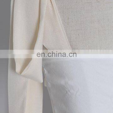 TWOTWINSTYLE Outerwear Tops Coats Patchwork Mesh Bowknot Loose Women Kimono Clothing Street Cotton Shell Fashion New photo-5