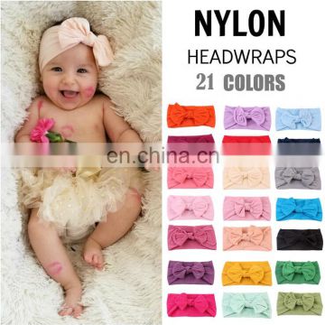 21colors baby girl bow headband nylon baby headwrap with bow