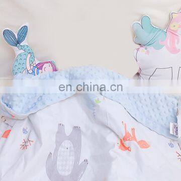 2020 Summer Hot Products Drop Shipping 3D Massage Minky Dot and 100% Cotton Fabric Two Layers Baby Comforter Blanket photo-3