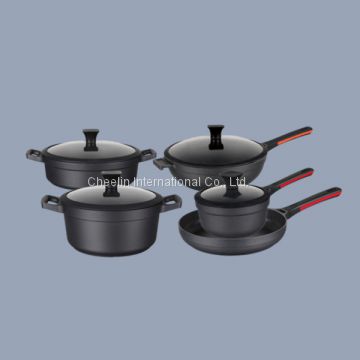 Non-stick Die Cast Aluminium Cookware Set with Induction Bottom