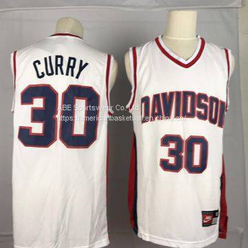 Davidson Wildcats #30 Curry White Jersey