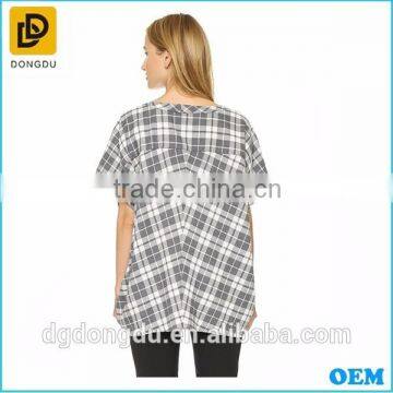 OEM Design Wholesale Cheap Plaid Maternity Blouse photo-2
