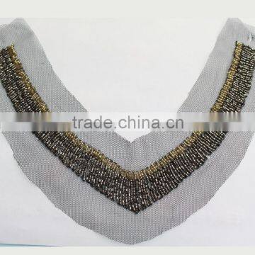 Cheap Price Neck Lace Collars; Bridal Lace Neck Collars; Handmade Beads Lace Trimming for Dress photo-4