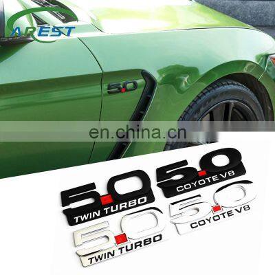 New Car 3D Metal 5.0 Logo Sticker Emblem Badge Decals for Cadillac Tesla Chevrolet Citroen TOYOTA NISSAN HONDA LEXUS INFINITI