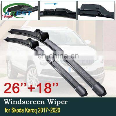 Car Wiper Blades for Skoda Karoq 2017~2020 2018 2019 Front Windscreen Windshield Wipers Car Accessories Stickers