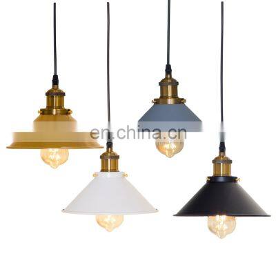 Tonghua Modern Color Metal Shade E26 E27 Bulb Socket Pendant Lamp Round Braided Cable Home Decor Ceiling Light