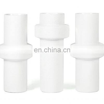 Nordic Creative Simple Hand Made Cylindrical Flower Arrangement Decoration Colorful White Ceramic Vase photo-4