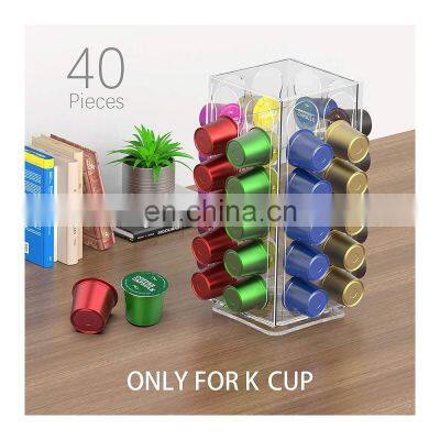 K Cup Holder,Storage Compatible for 40 Coffee Pods With 8 Different Flavours,Acrylic Coffee Pod Organizer For Coffee Bar photo-3