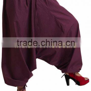 Indian Women Cotton Purple Color Harem Pants Causal Trouser Yoga Dance Baggy Hippie Genie Boho Casual Pants 2004PRP