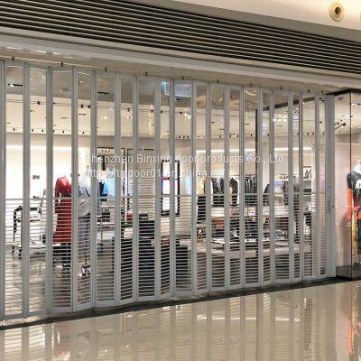 Hollowed out Guard against theft Outdoor Curved Industrial  aluminium alloy Sliding Folding Door