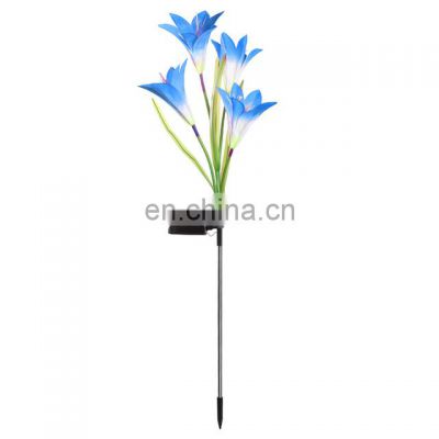 7-Color Changing Lily Flowers Garden Lights Outdoor LED Light Decorative Pathway Stake Solar Lawn Lights