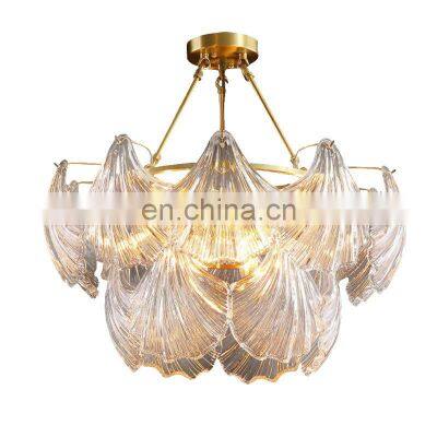 Hot Selling Modern Luxury Living Room Chandelier Postmodern Minimalist Atmospheric Glass Lamps Ceiling Pendant Lamps