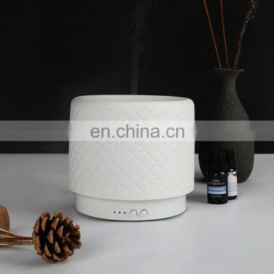 High End Ceramic Aroma Diffuser With Bamboo Base 280ml Water Capacity And Warm Light Timer Auto Off Long Cord For Home Office photo-3