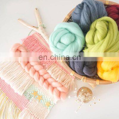 Fros Brand Factory Wholesale and Retail 66s 21 Micron 100% Australia Super Chunky Merino Wool Roving Yarn