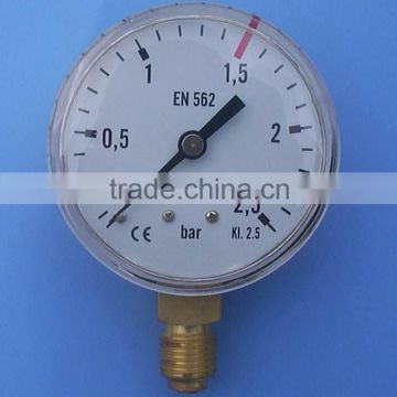 General Dry Pressure Gauge, air pressure gauge, yellow painted steel case