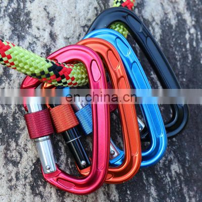 JRSGS Wholesale 24KN Outdoor Custom Logo D-shaped Climbing Snap Hook Aluminum Hooks S7101B 7075 Aviation Aluminum Heavy Industry