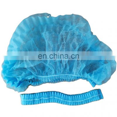 Good quality blue disposable bouffant head mob cap  OEM accepted colorful