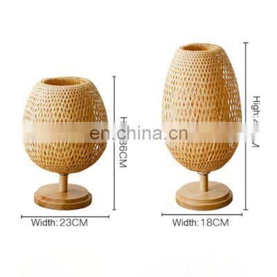 Trendy Creative Bamboo Lamp Set Of 2| Wicker Rustic Table Lamp Decor | Bedroom Bedside Lamp Vietnam Manufacturer photo-4