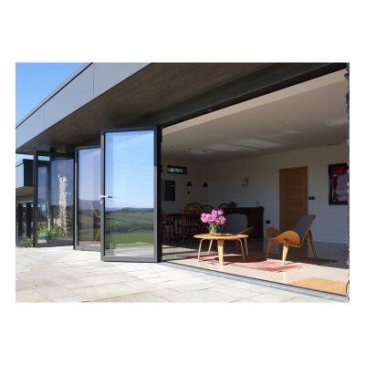 Aluminium Glass Folding / Bifold Door / Bifolding Door Thermal Break Aluminum Sliding Patio Door