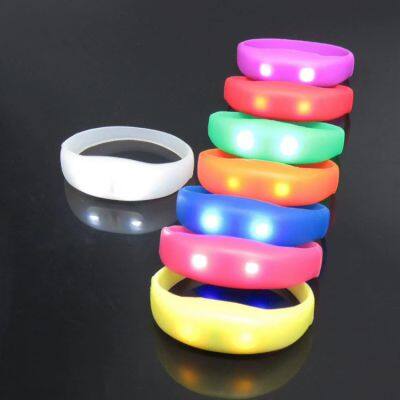 Wedding Decoration Custom LOGO Light up Glow Silicone Wristband Sound Activated LED Bracelet