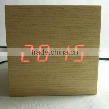Nature Material High Quality Sensor Indoor Wooden Clock photo-4