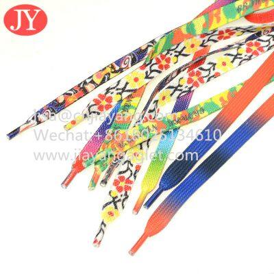 Hot Transfer Flat Shoelace Print Logo Sneaker Polyester Shoelace photo-4