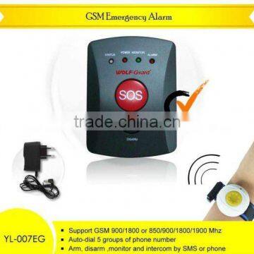 Four band Emergency wireless gsm panic alarm system connect with wireless sensor(YL007EG)