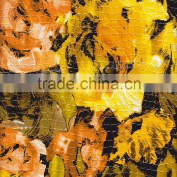 Colorful Big Flowers PU Leather for Bags, Cases and Shoes