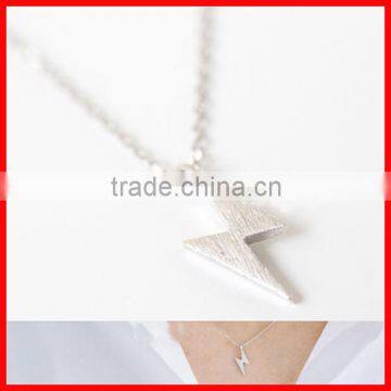 925 sterling silver brushed high quality flash pendant necklace