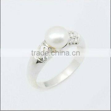 925 Silver Jewelry Fresh Water Pearl Ring Bread cultured pearl