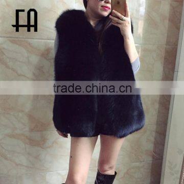 Factory direct fashion real fox fur vest women