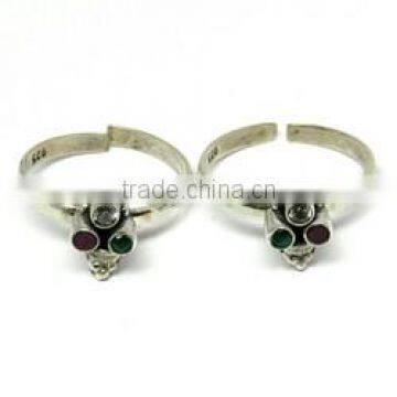 Unique Design !! Multi Stone 925 Sterling Silver Toe Ring, For Beautiful Foot, 925 Sterling Silver Jewelry photo-3
