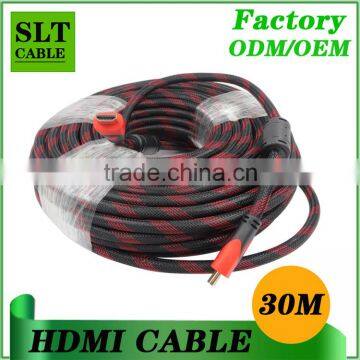 Shenlantuo Factory price HDMI cable support 1.4 ethernet 2k*4k 30m CCS male to male hdmi cable for multimedia