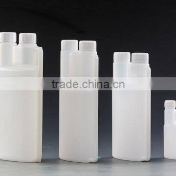 plastic double neck twin neck two necks dosing bottle 100ml 500ml 1000ml